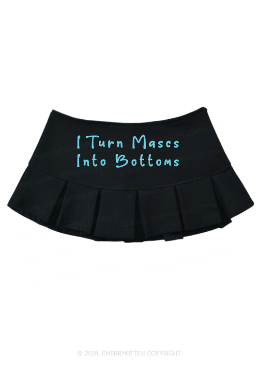 I Turn Mascs Into Bottoms Pride Y2K Mini Pleated Skirts Cherrykitten