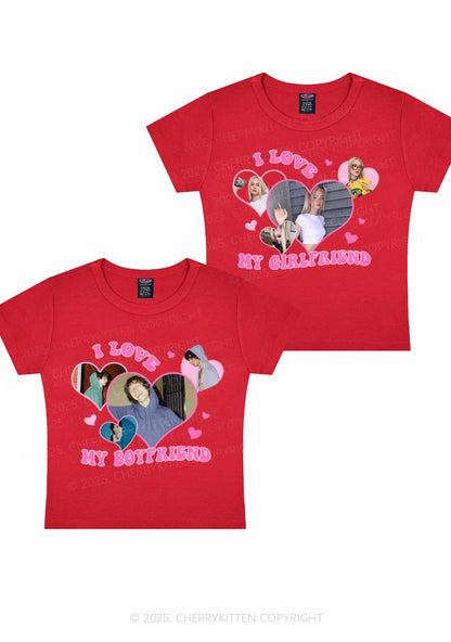 Custom GF BF Photo Y2K Valentine's Day Baby Tee Cherrykitten