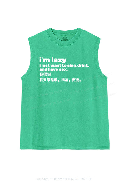 Im Lazy Y2K Washed Muscle Tank Cherrykitten