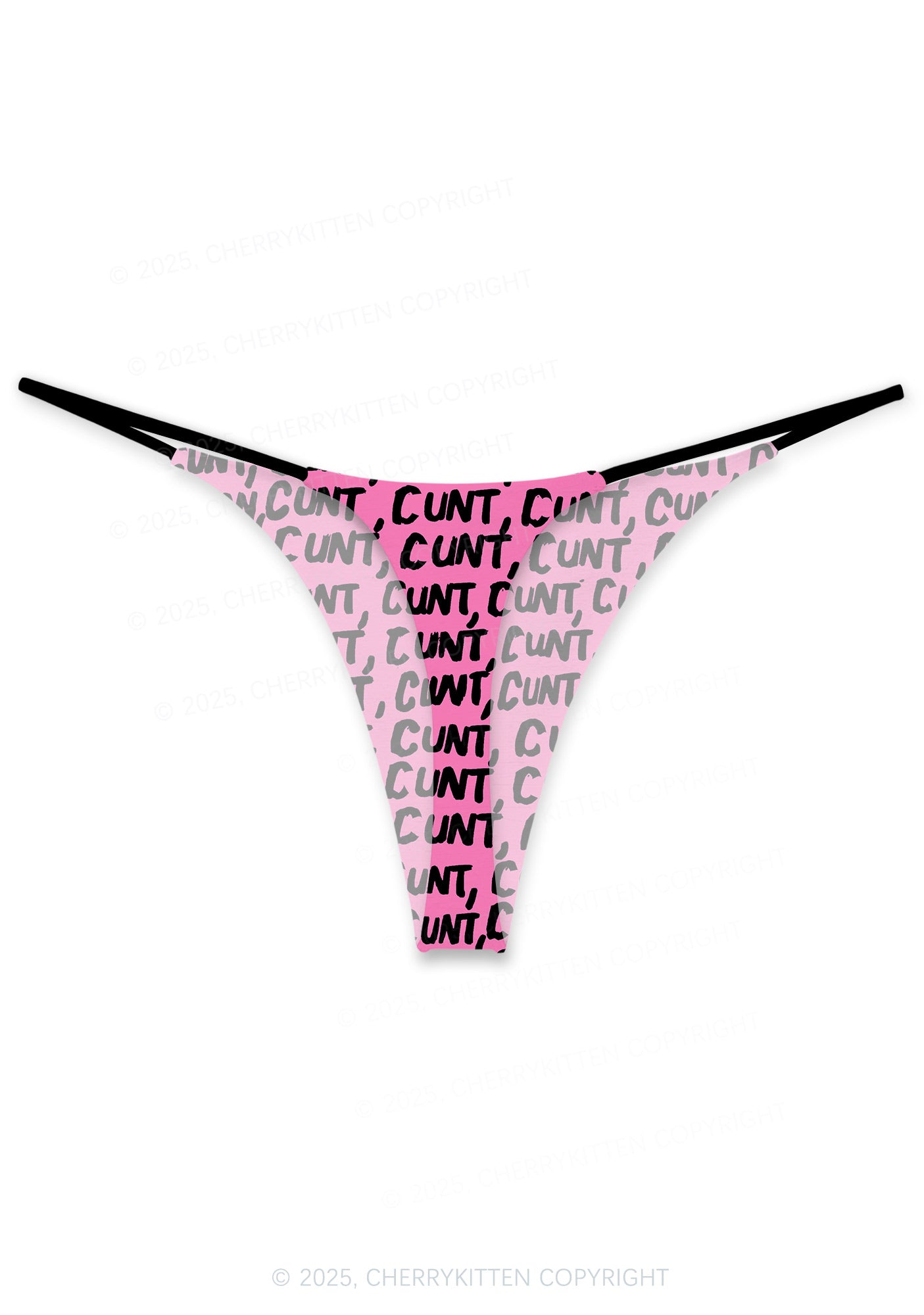 Black Cxxt On Pink Valentine's Day Y2K Print Couples Boxer Thong Set Cherrykitten