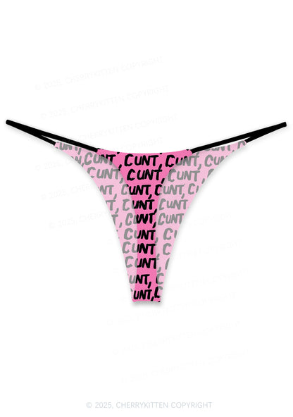 Black Cxxt On Pink Valentine's Day Y2K Print Couples Boxer Thong Set Cherrykitten