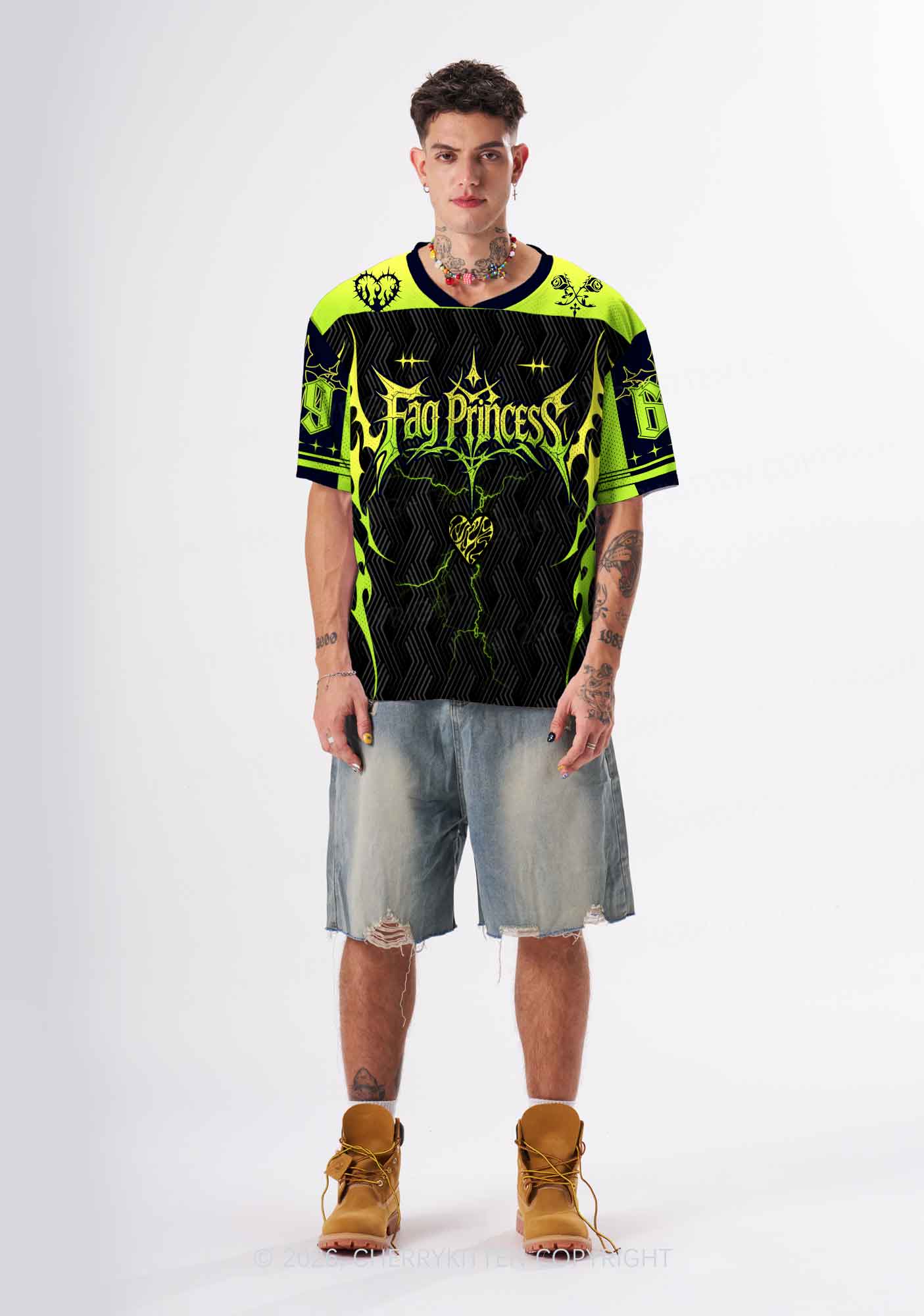 Green Gothic Fag Princess Pride Y2K Sport Jersey Shirts Cherrykitten