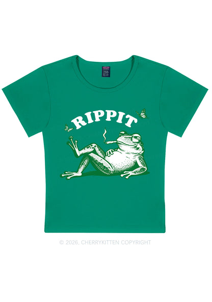 Rippit Frog Y2K Baby Tee Cherrykitten