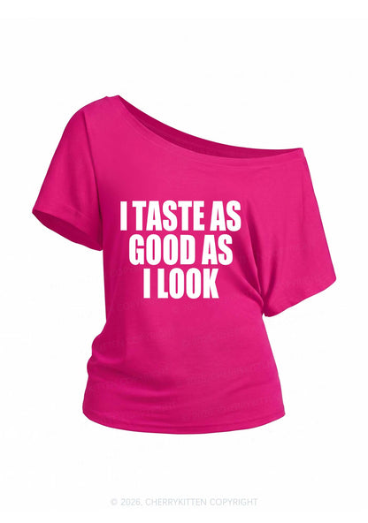 Taste Good Y2K Off Shoulder Tee Cherrykitten