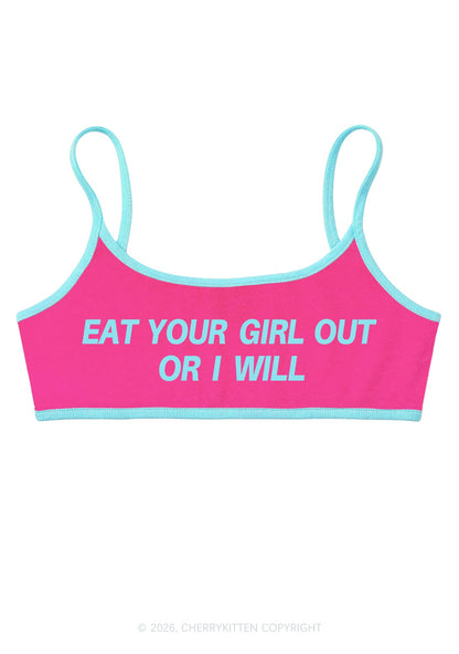 Eat Your Girl Out Pride Y2K Super Crop Cami Cherrykitten