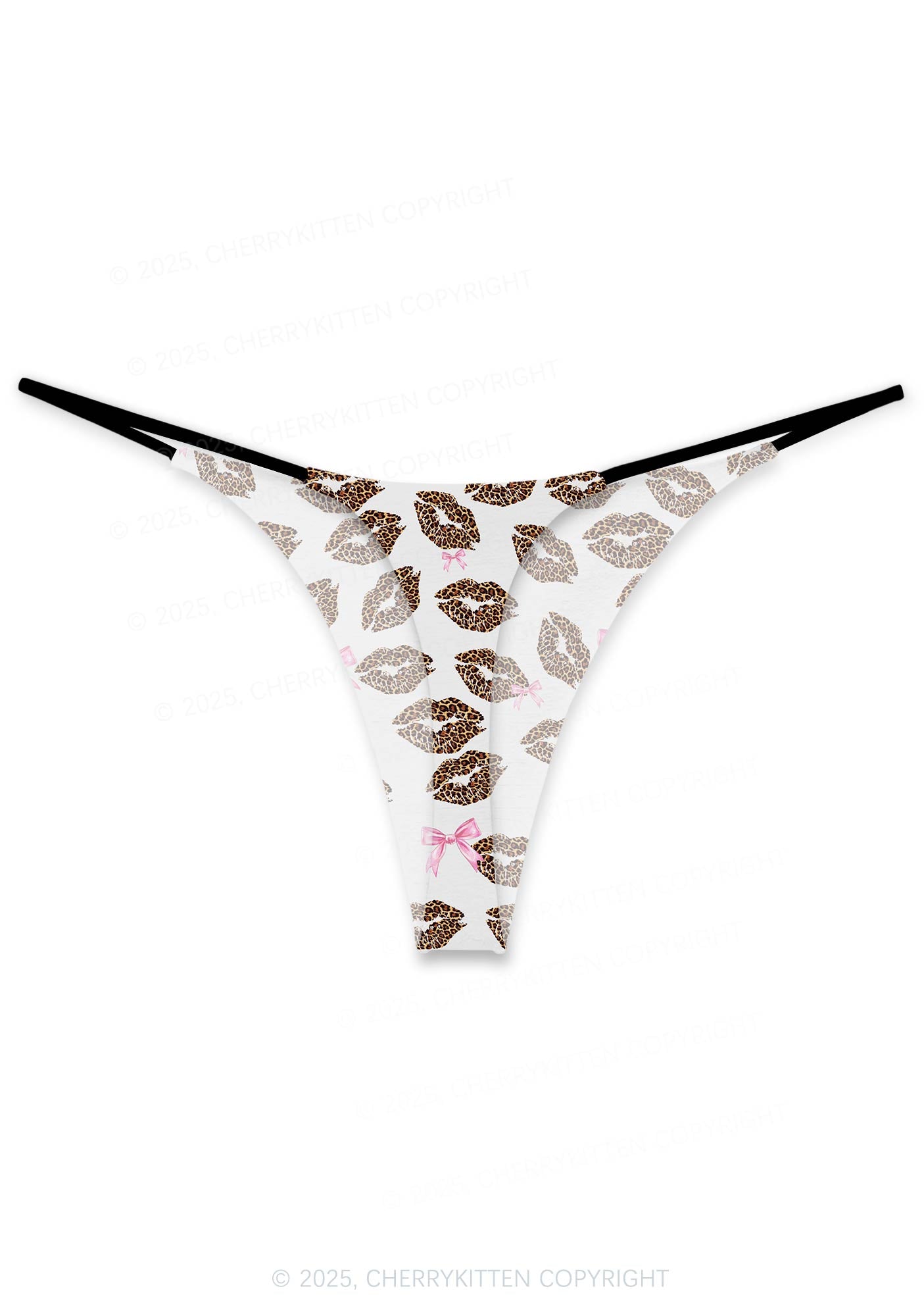 Leopard Lip Print Valentine's Day Y2K Print Couples Boxer Thong Set Cherrykitten