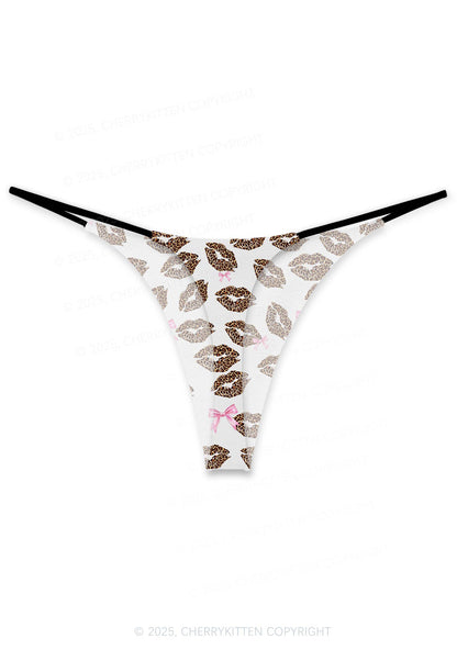Leopard Lip Print Valentine's Day Y2K Print Couples Boxer Thong Set Cherrykitten