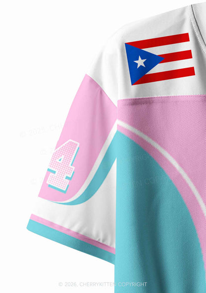 Pink Frog Y2K Crop Sport Jersey Shirts Cherrykitten