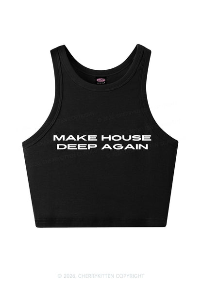 Make House Deep Again Y2K Crop Tank Top Cherrykitten