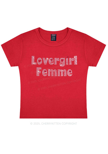 Rhinestone Lovergirl Femme Y2K Baby Tee Cherrykitten