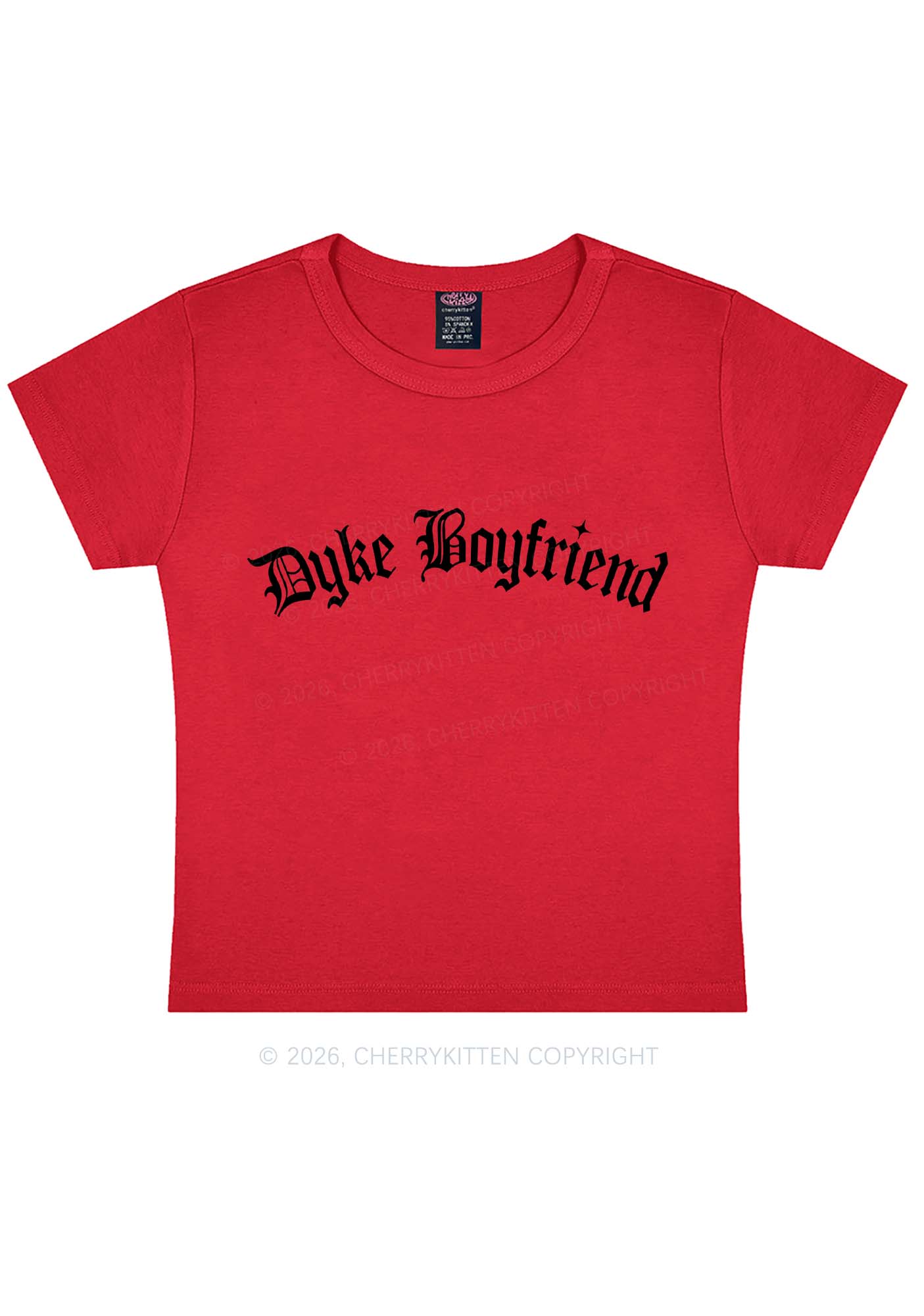 Dyke Boyfriend Pride Y2K Baby Tee Cherrykitten
