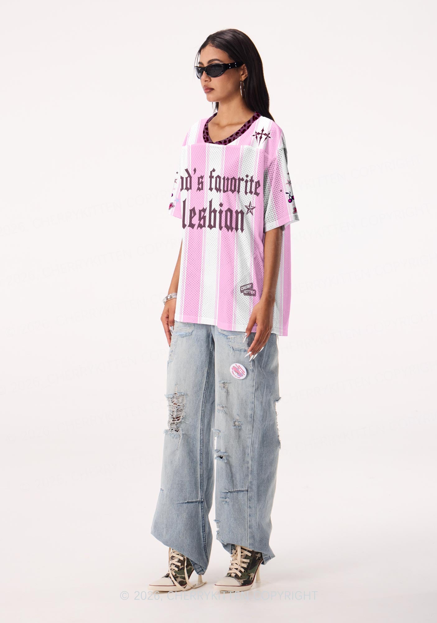 Gods Favorite Lesbian Pride Y2K Sport Jersey Shirts Cherrykitten