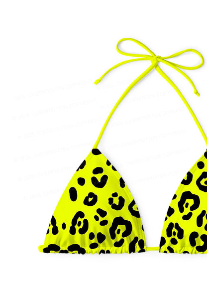 Neon Leopard Y2K Print Bikini Set Cherrykitten