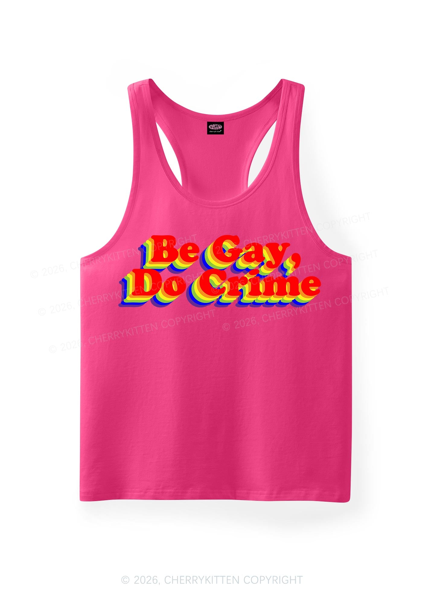 Be Gay Do Crime Pride Y2K Men Racerback Tank Top Cherrykitten