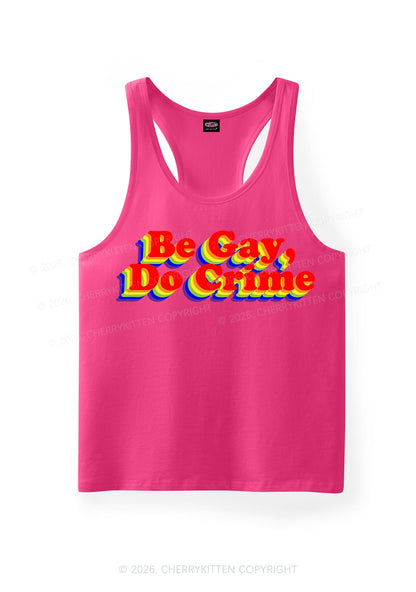 Be Gay Do Crime Pride Y2K Men Racerback Tank Top Cherrykitten