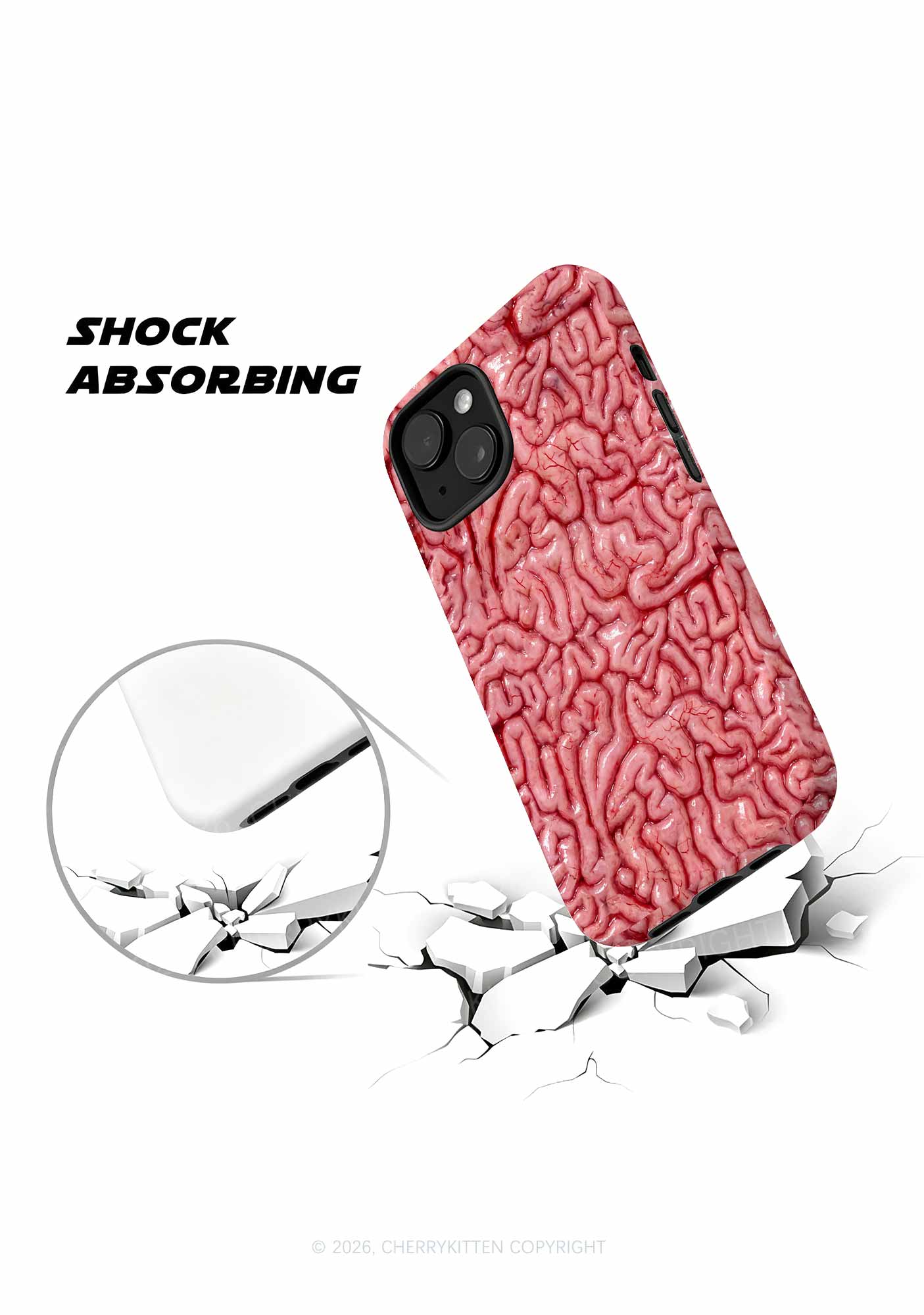 Halloween Fleshy Brain Texture Y2K Phone Case Cherrykitten