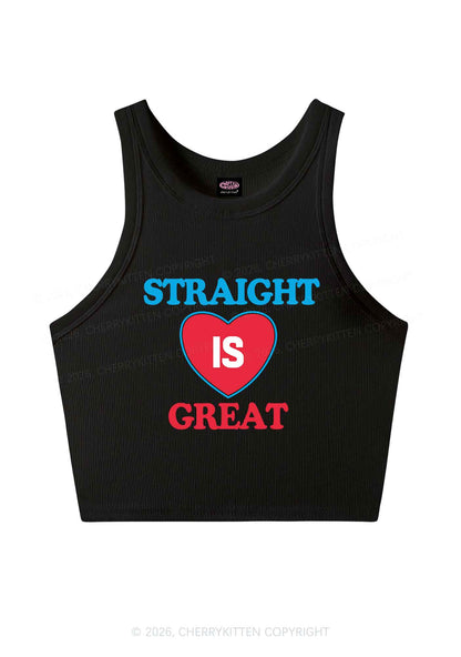 Straight Is Great Pride Y2K Crop Tank Top Cherrykitten
