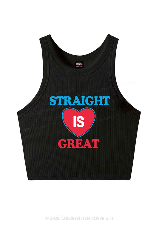 Straight Is Great Pride Y2K Crop Tank Top Cherrykitten