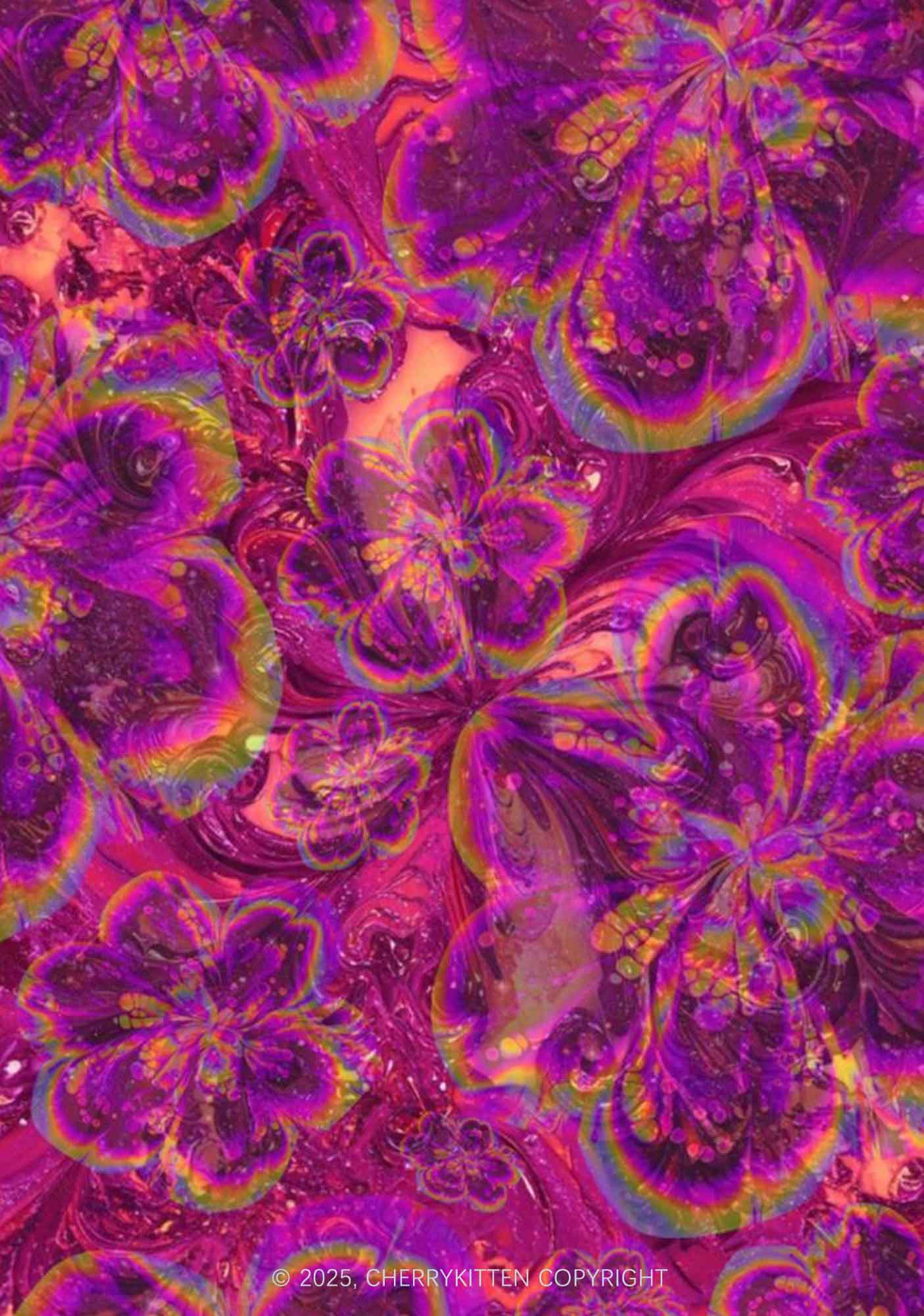 Trippy Flowers Y2K Print Mini Layered Skirt Cherrykitten