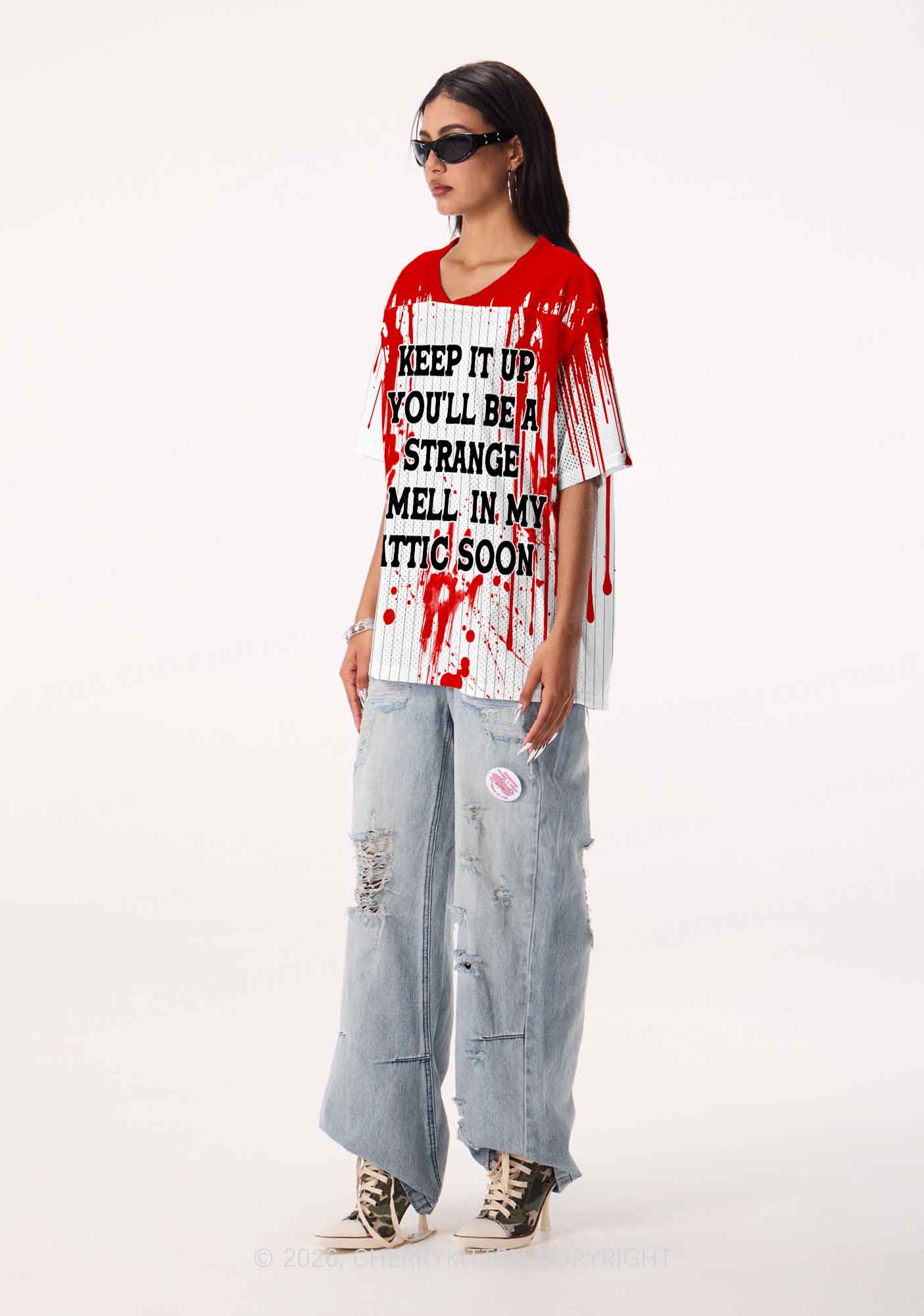 Halloween Strange Smell In My Attic Y2K Sport Jersey Shirts Cherrykitten