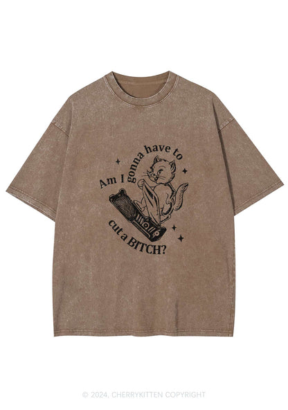 Cut A Bxxch Y2K Washed Tee Cherrykitten