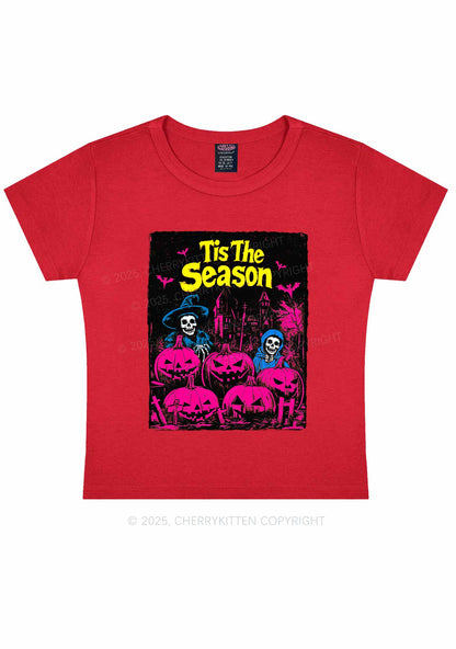 Halloween Tis The Season Skull Y2K Baby Tee Cherrykitten