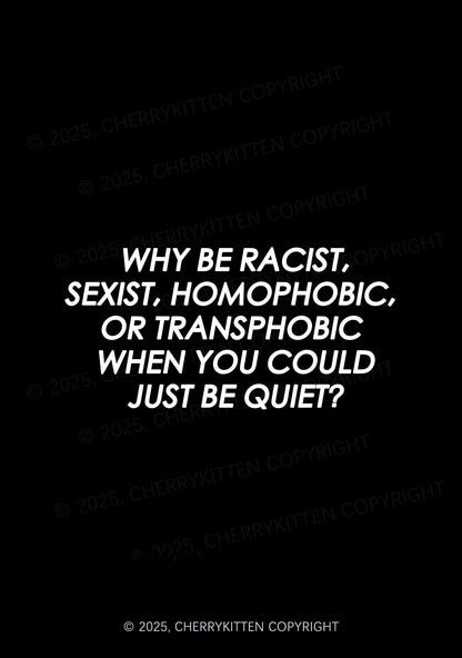 Why Be Racist Sexist Homophobic Or Transphobic Pride 1Pc Y2K Pin Badge Cherrykitten