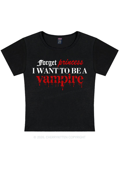 Halloween Want To Be Vampire Y2K Baby Tee Cherrykitten