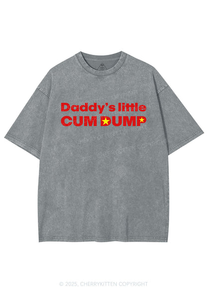 Daddys Little Cum Dump Y2K Shirts Washed Tee Cherrykitten