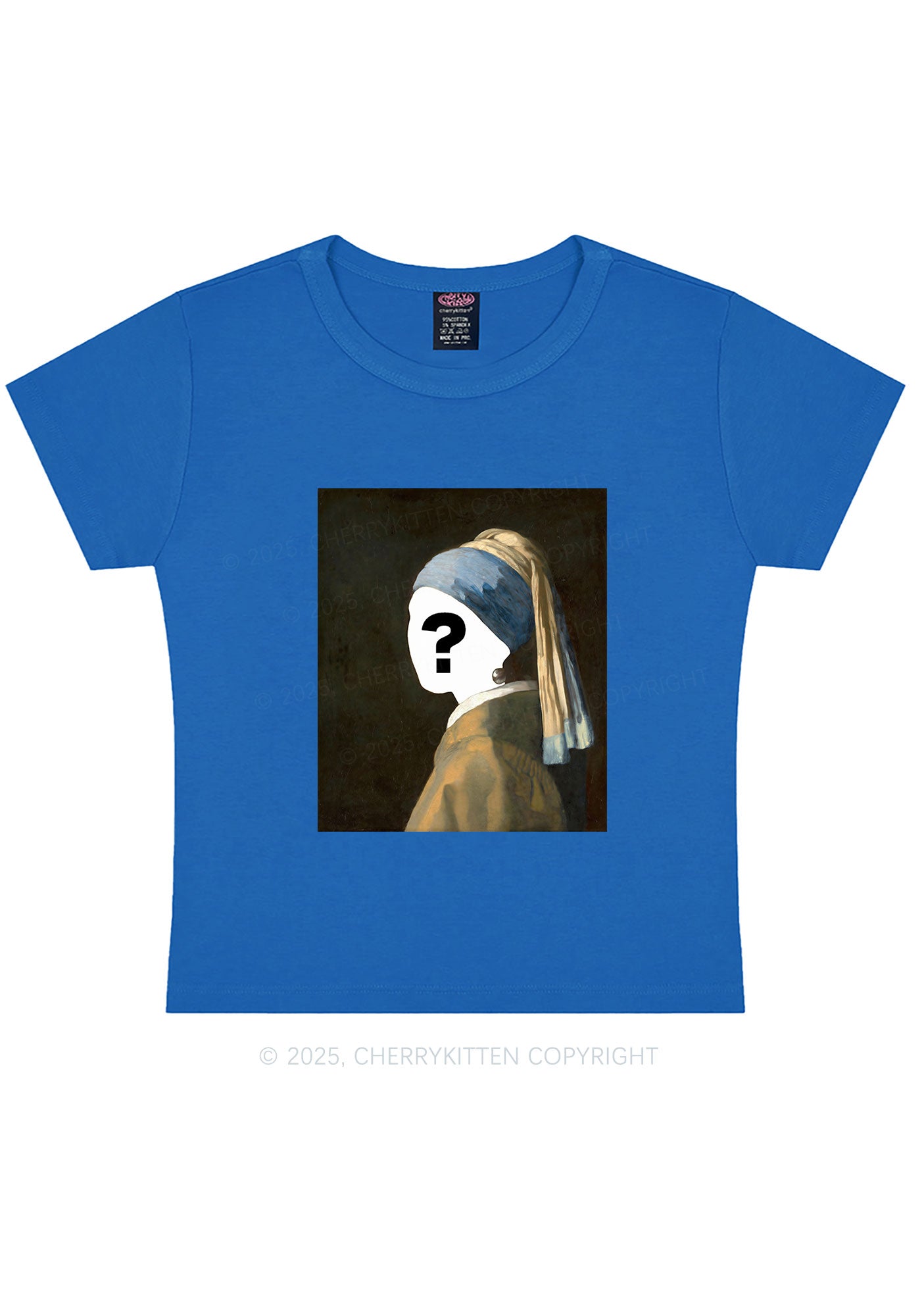 Custom Pearl Portrait Y2K Baby Tee Cherrykitten