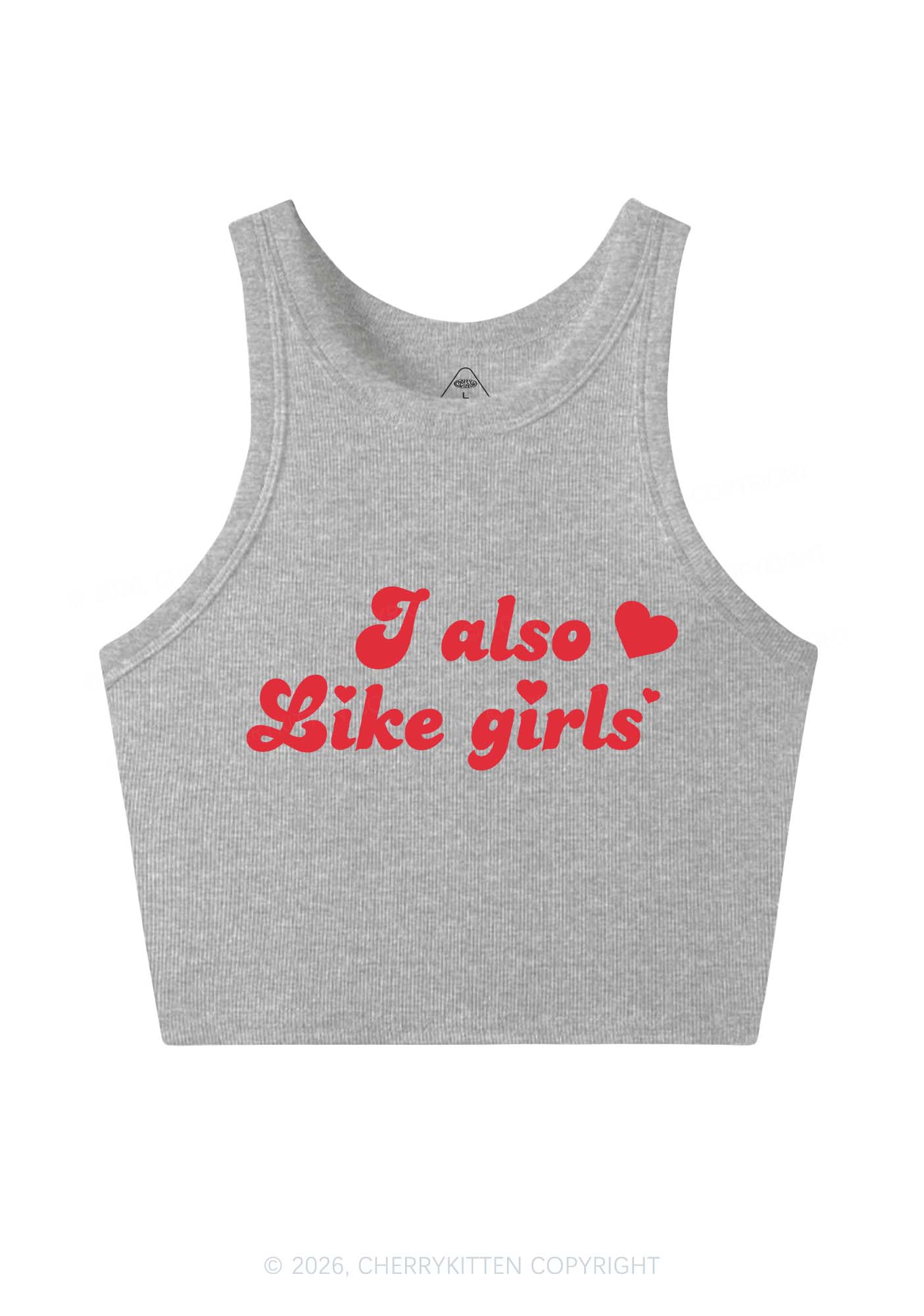 I Also Like Girls Pride Y2K Crop Tank Top Cherrykitten