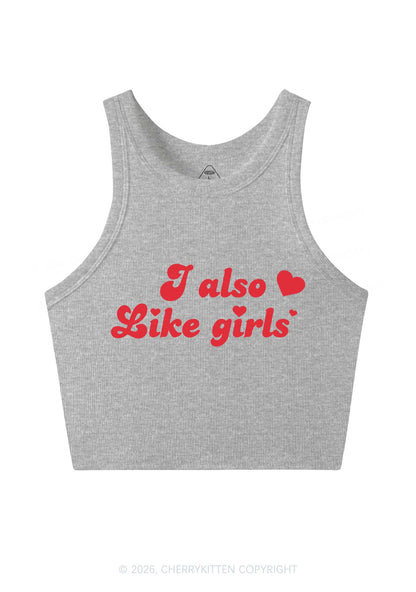 I Also Like Girls Pride Y2K Crop Tank Top Cherrykitten