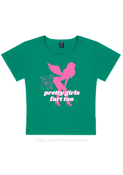 Pretty Girls Fart Too Y2K Baby Tee Cherrykitten