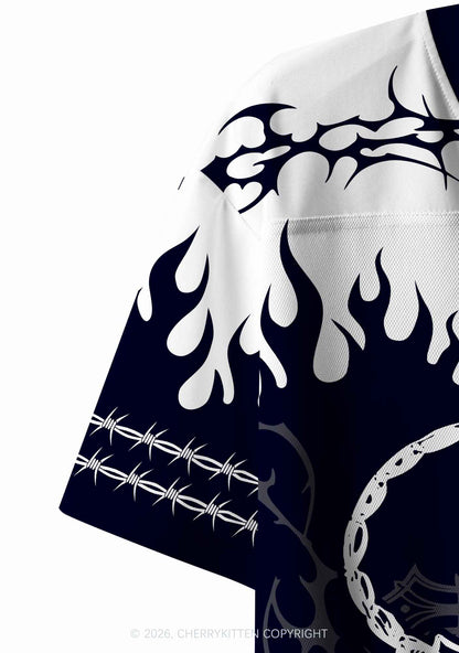 Skull Scorpion Heart Y2K Crop Sport Jersey Shirts Cherrykitten