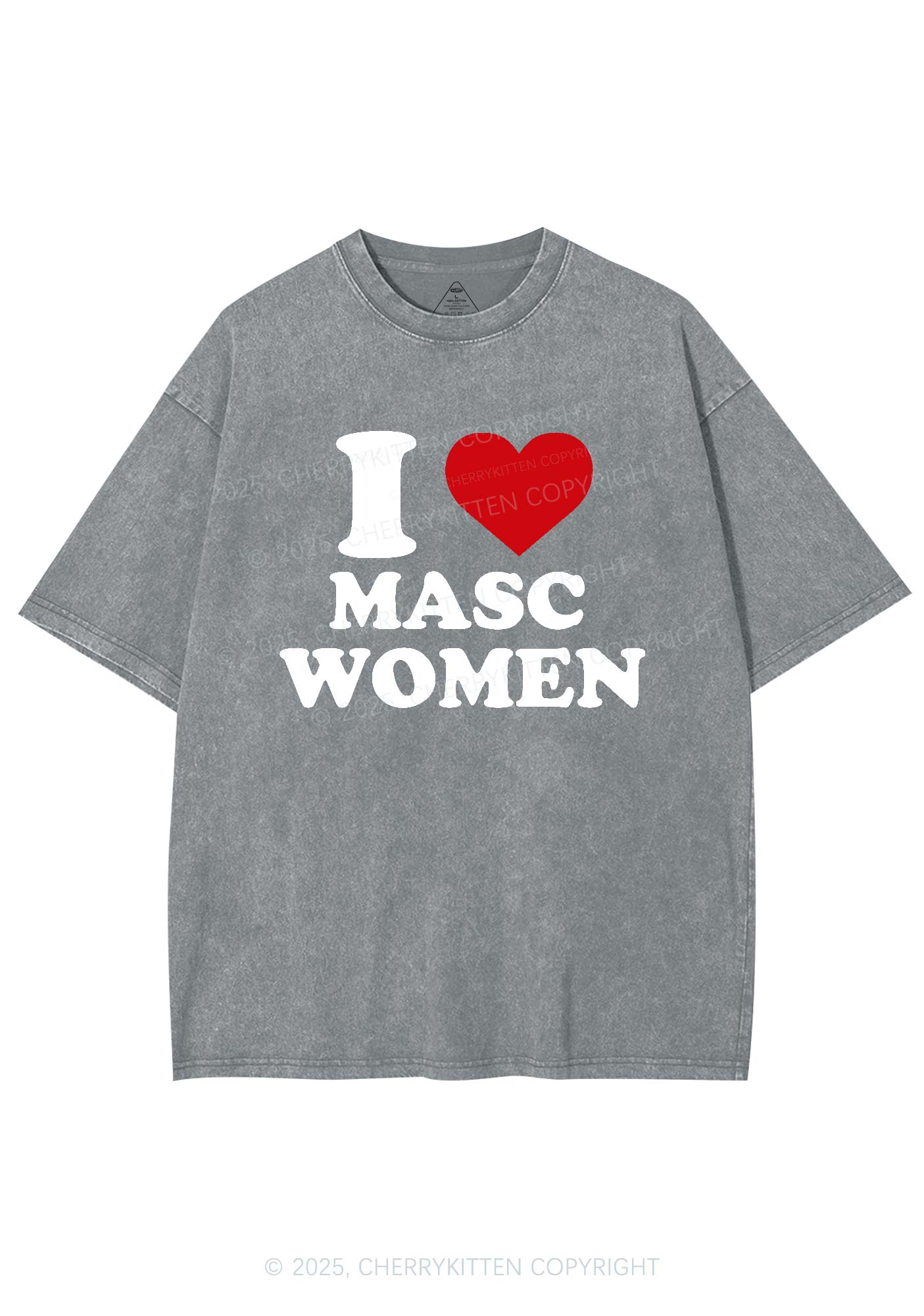 I Love Masc Women Pride Y2K Shirts Washed Tee Cherrykitten