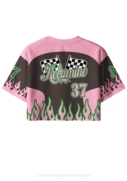 Custom Pink Ketamxxe Y2K Crop Sport Jersey Shirts Cherrykitten