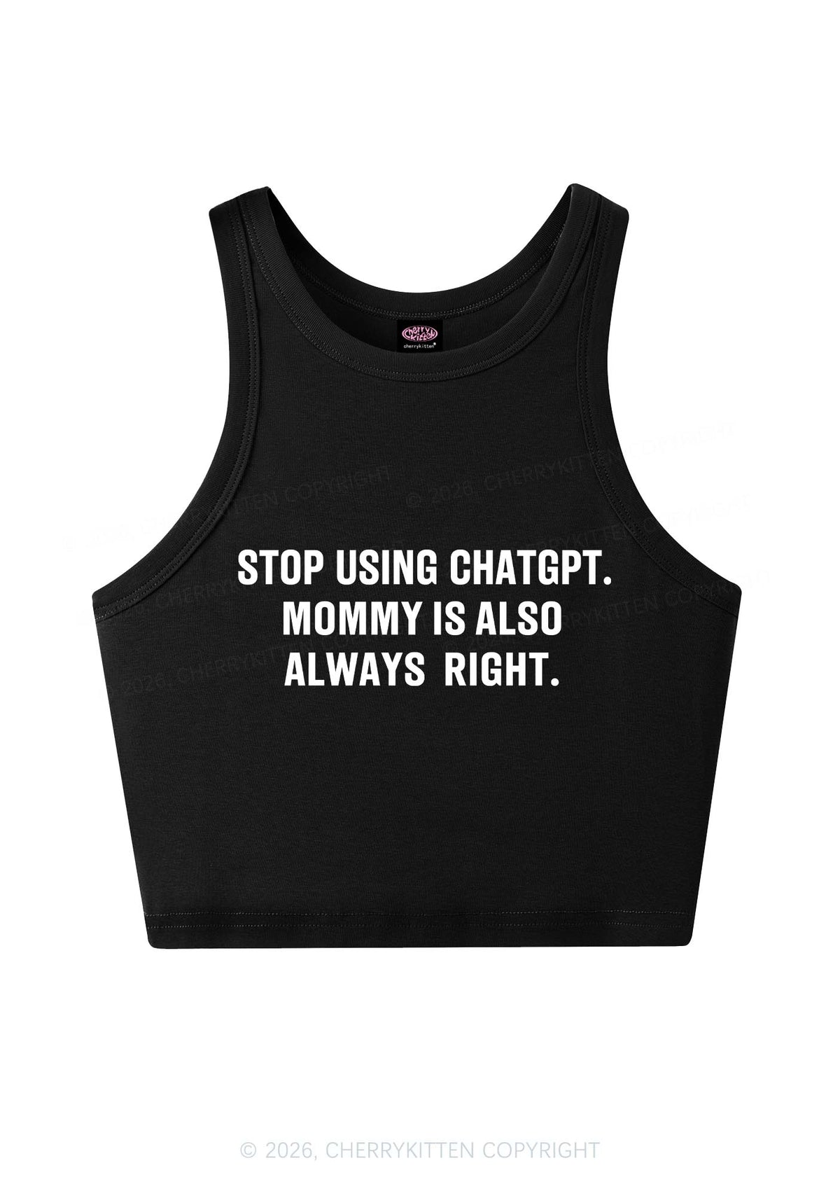 Mommy Also Always Right Y2K Crop Tank Top Cherrykitten