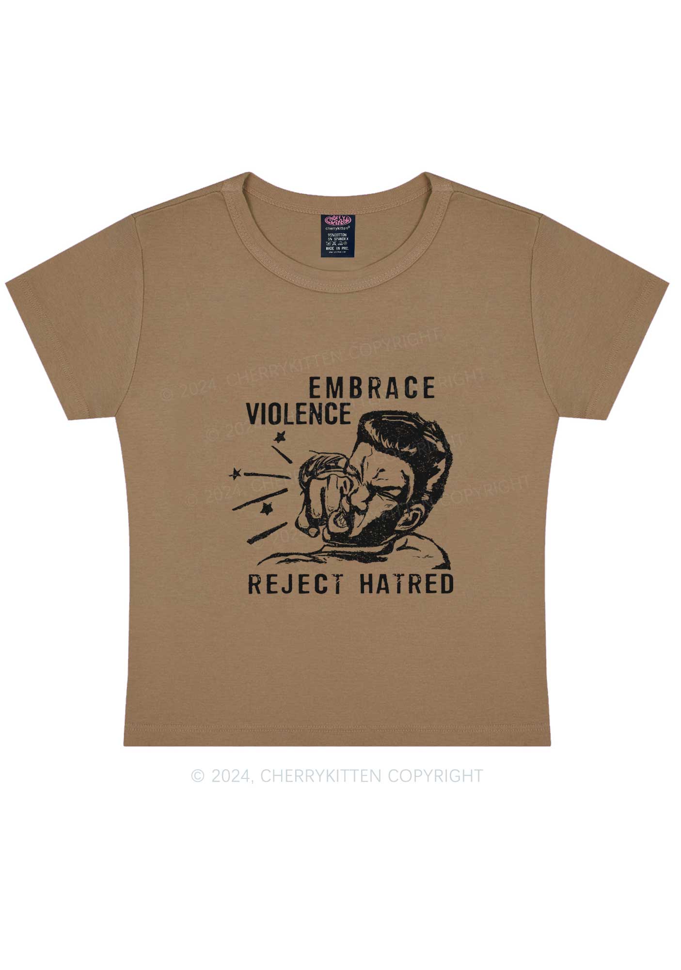 Embrace Violence Y2K Baby Tee Cherrykitten