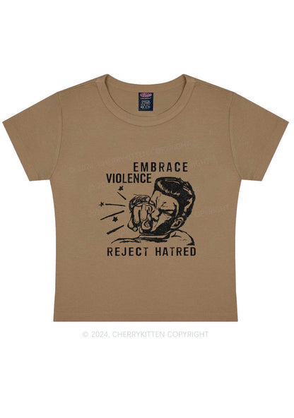 Embrace Violence Y2K Baby Tee Cherrykitten
