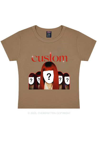 Custom Five Portraits Y2K Baby Tee Cherrykitten