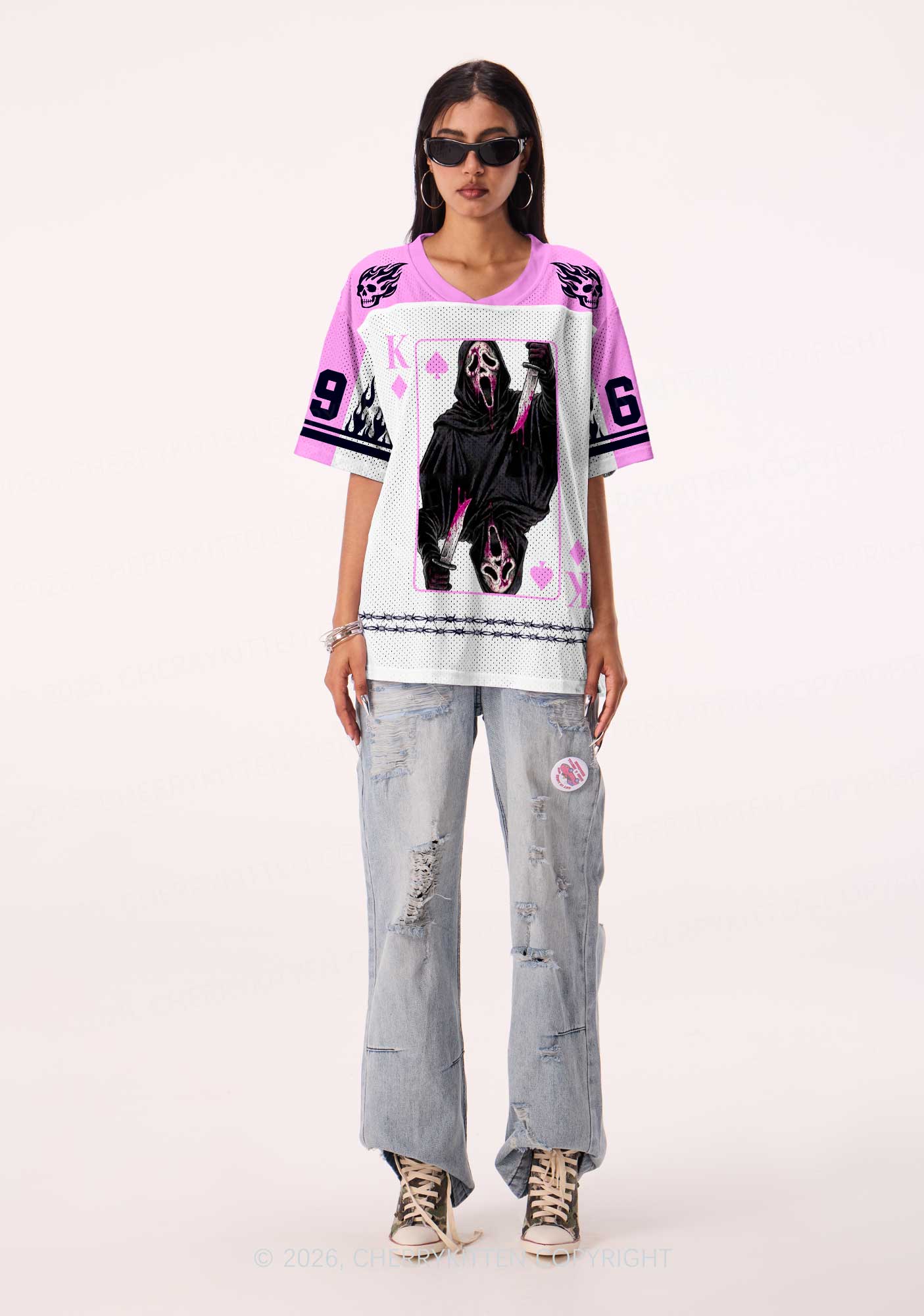Halloween Knife Ghost Y2K Sport Jersey Shirts Cherrykitten