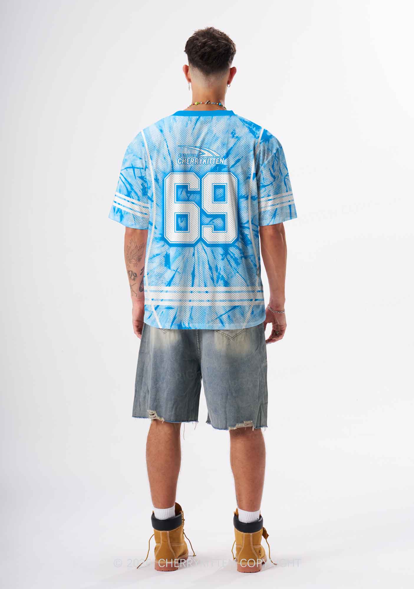 Blue Tie Dye Faggot Pride Y2K Sport Jersey Shirts Cherrykitten