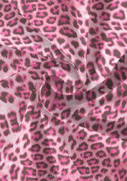 Pink Leopard Y2K Print Mini Layered Skirt Cherrykitten