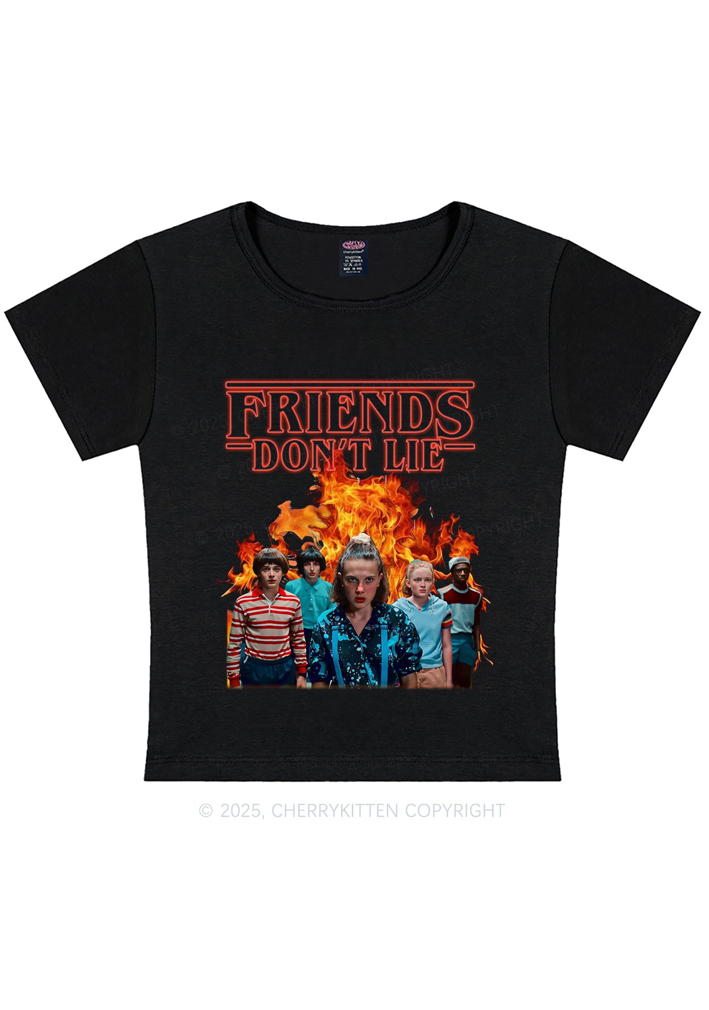 Real Friends Y2K Baby Tee Cherrykitten