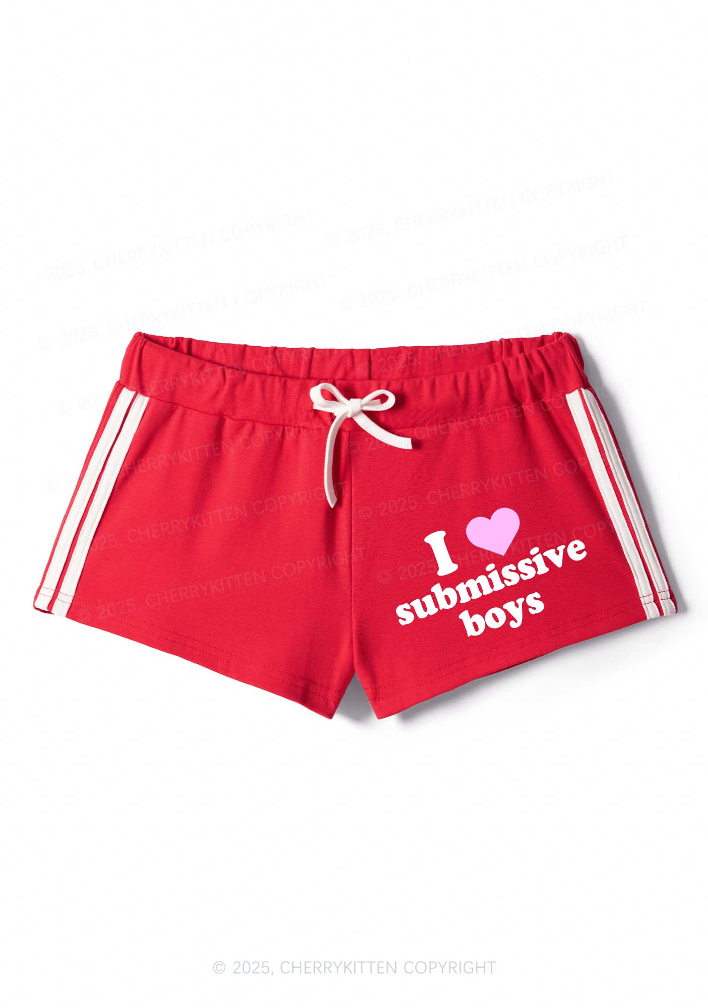 I Love S Boys Y2K Drawstring Mini Shorts Cherrykitten