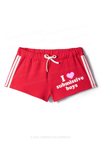 I Love S Boys Y2K Drawstring Mini Shorts Cherrykitten