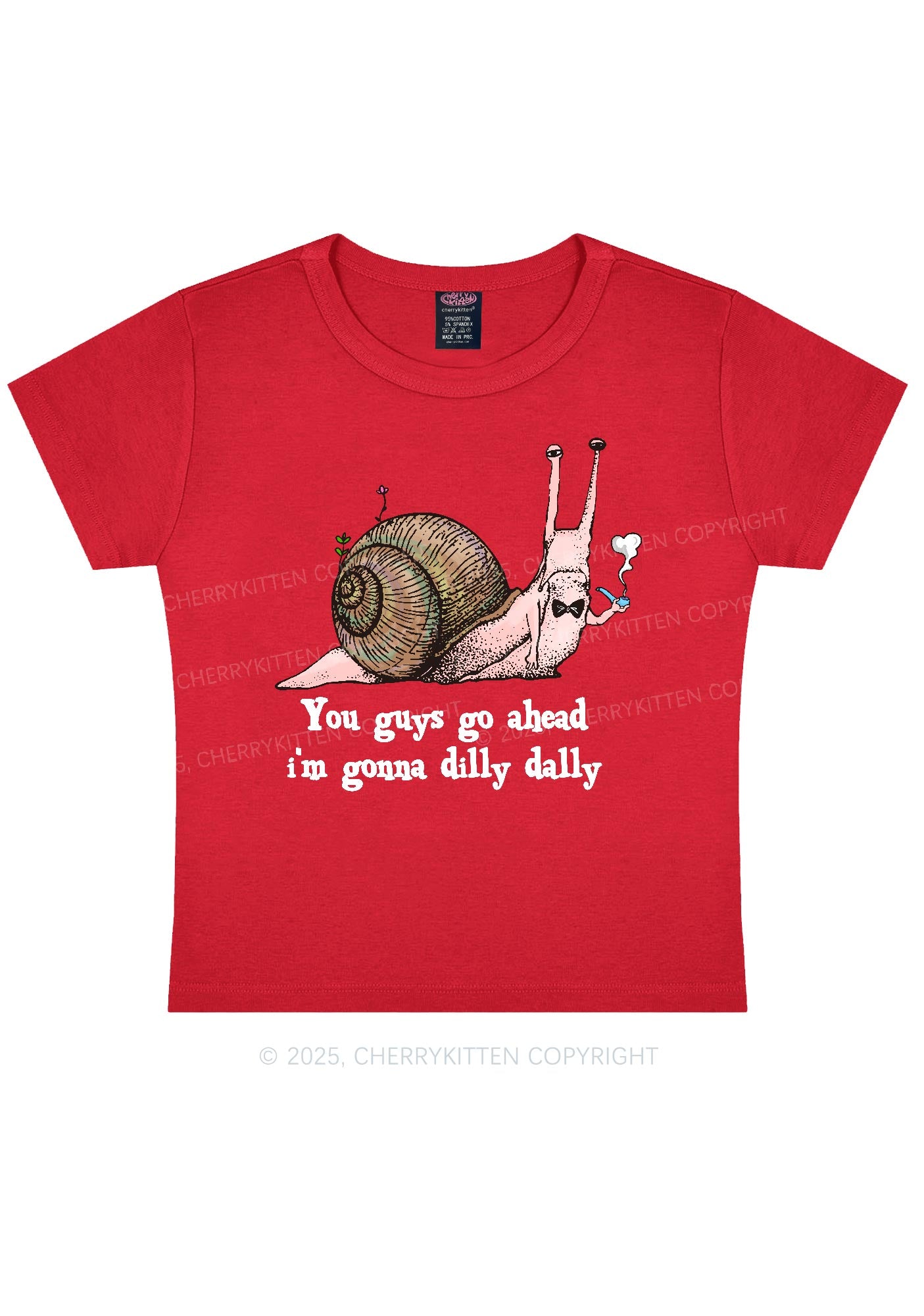 Im Gonna Dilly Dally Y2K Baby Tee Cherrykitten