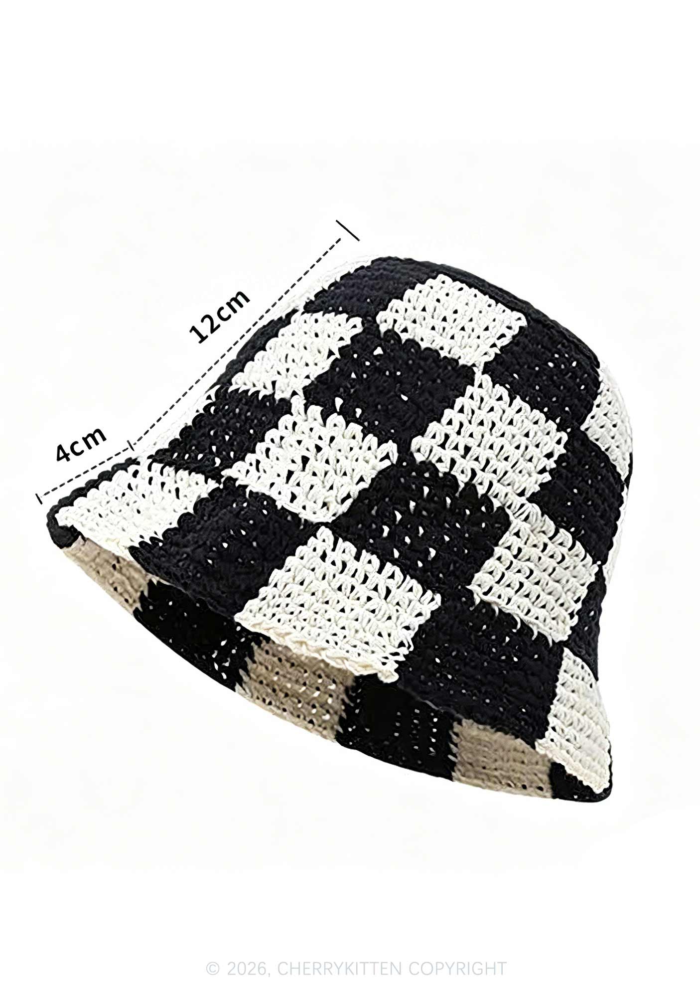 Y2K Checkerboard Bucket Hat Cherrykitten