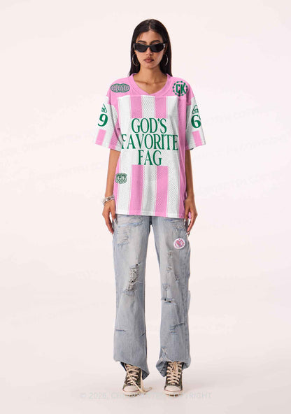 Deep Green Gods Favorite Fag Pride Y2K Sport Jersey Shirts Cherrykitten