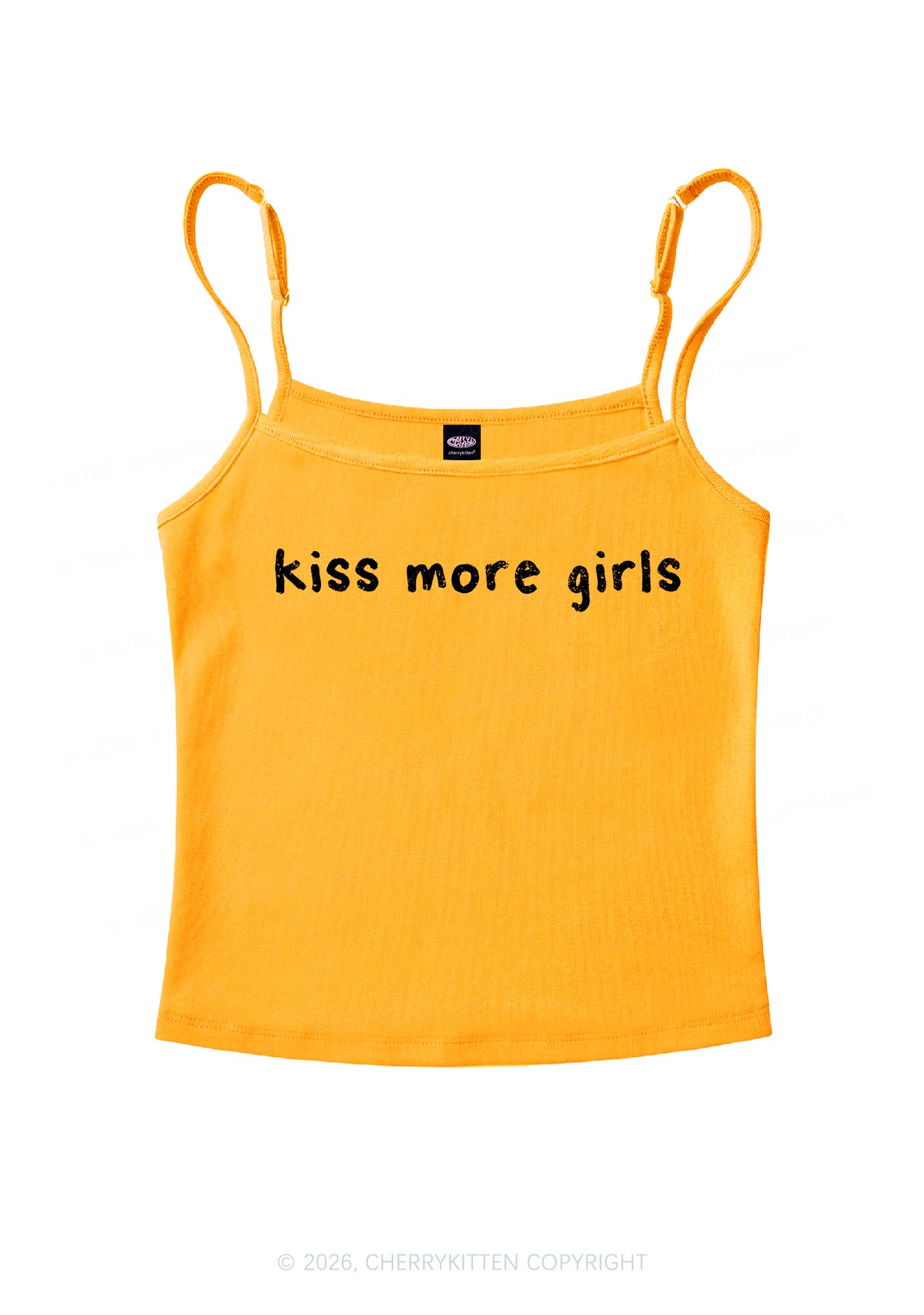 Kiss More Girls Pride Y2K Spaghetti Strap Cami Cherrykitten